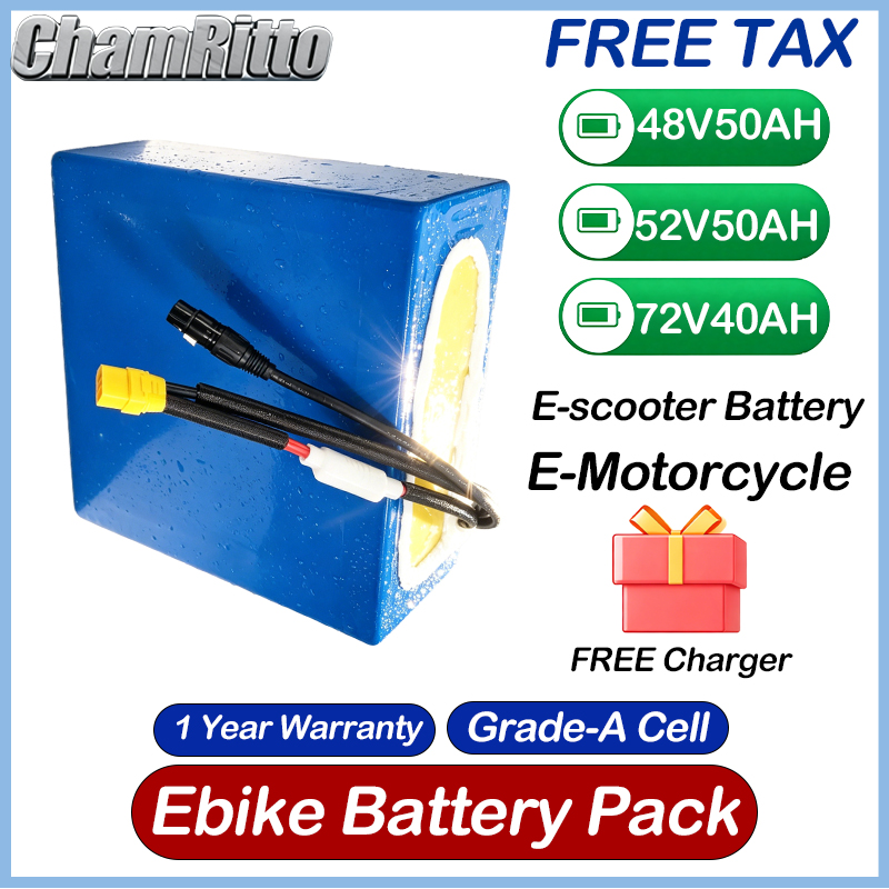 72V 50Ah 21700 Lithium Battery - Batería de Litio 21700 de 1500W