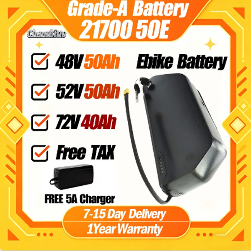 72V 50Ah 21700 Lithium Battery - Batería de bicicleta eléctrica Polly Downtube