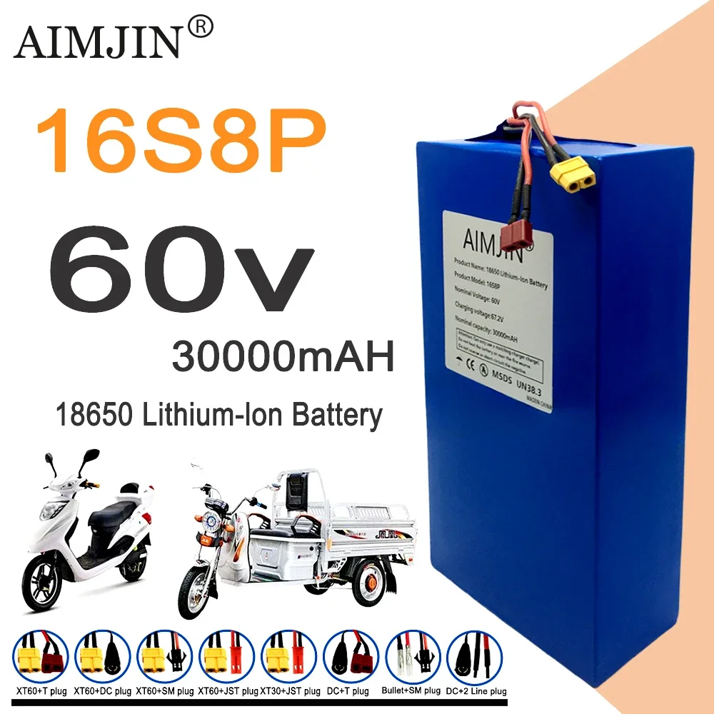 60V 50Ah Electric Scooter Battery - Batería de Litio 16S8p 1000-3000W Nueva,
