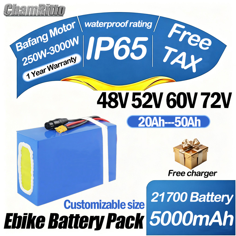 Batería de bicicleta eléctrica - 72V 50Ah 21700 Lithium Battery reseña y precio