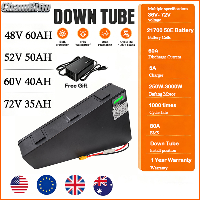 Bicicleta Eléctrica 60v 72v 30 - 72V 50Ah 21700 Lithium Battery reseña y precio