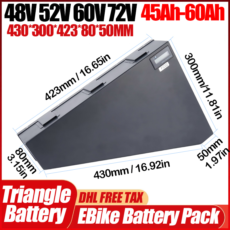 Batería triangular para bicicl - 72V 50Ah 21700 Lithium Battery reseña y precio