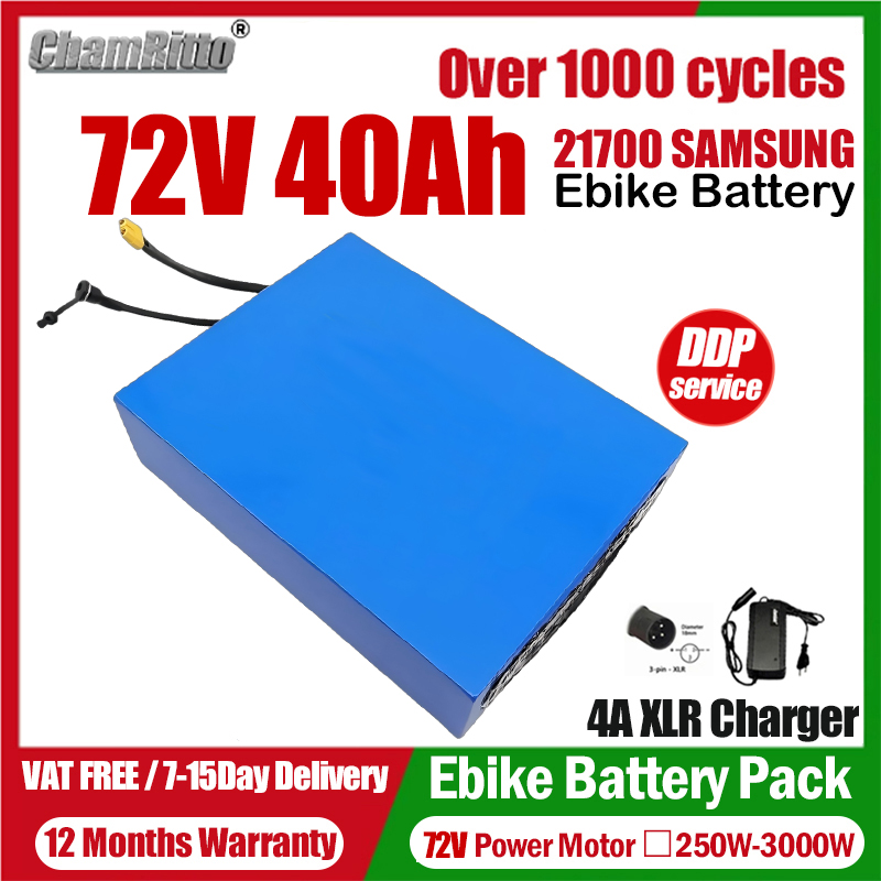 Bicicleta Eléctrica eBike Cham - 72V 50Ah 21700 Lithium Battery reseña y precio