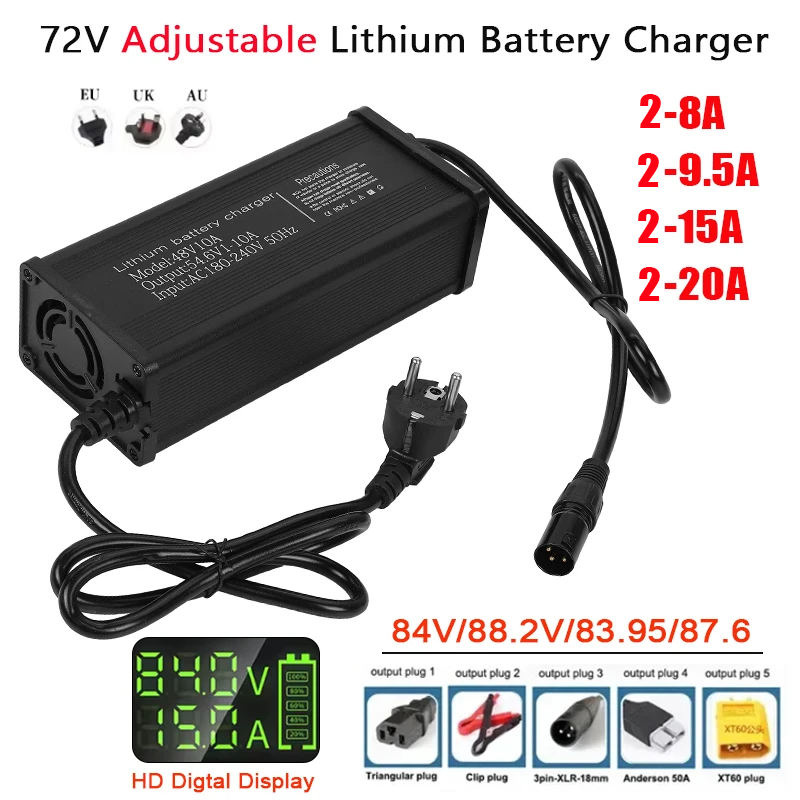 Cargador de Batería de Litio d - 72V 15A Fast Charger reseña y precio