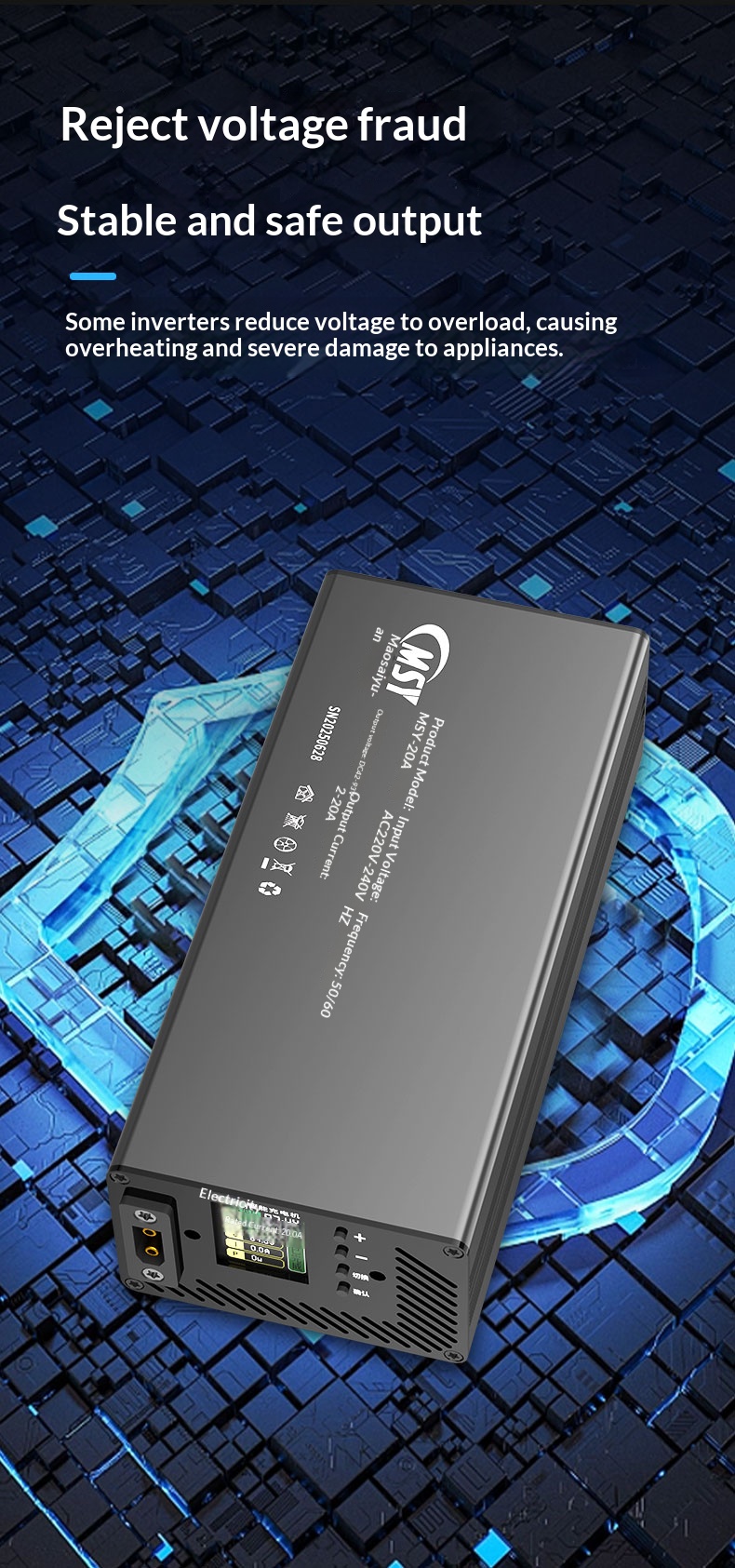 Cargador ajustable de 10-93V 2 - 84V 20A Smart Charger reseña y precio