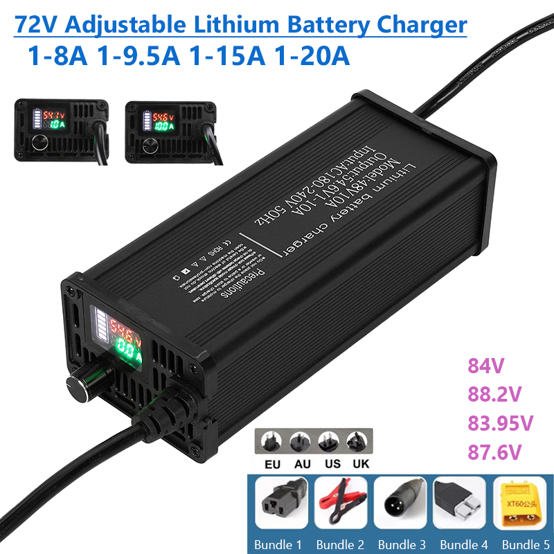 Cargador de batería de litio a - 72V 15A Fast Charger reseña y precio